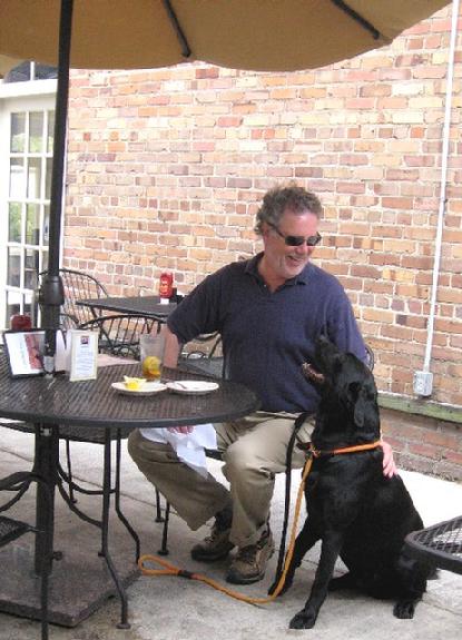 Luke and Clarke enjoy dining al fresco in Charleston, South Carolina.